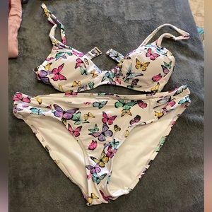 White Rainbow Butterfly Two Piece
